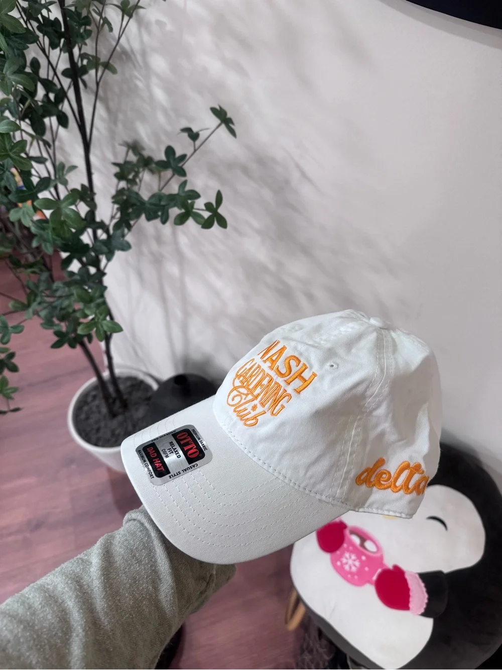 OTTO White Dad Hat with Golden Yellow Nash Gardening Club Embroidery